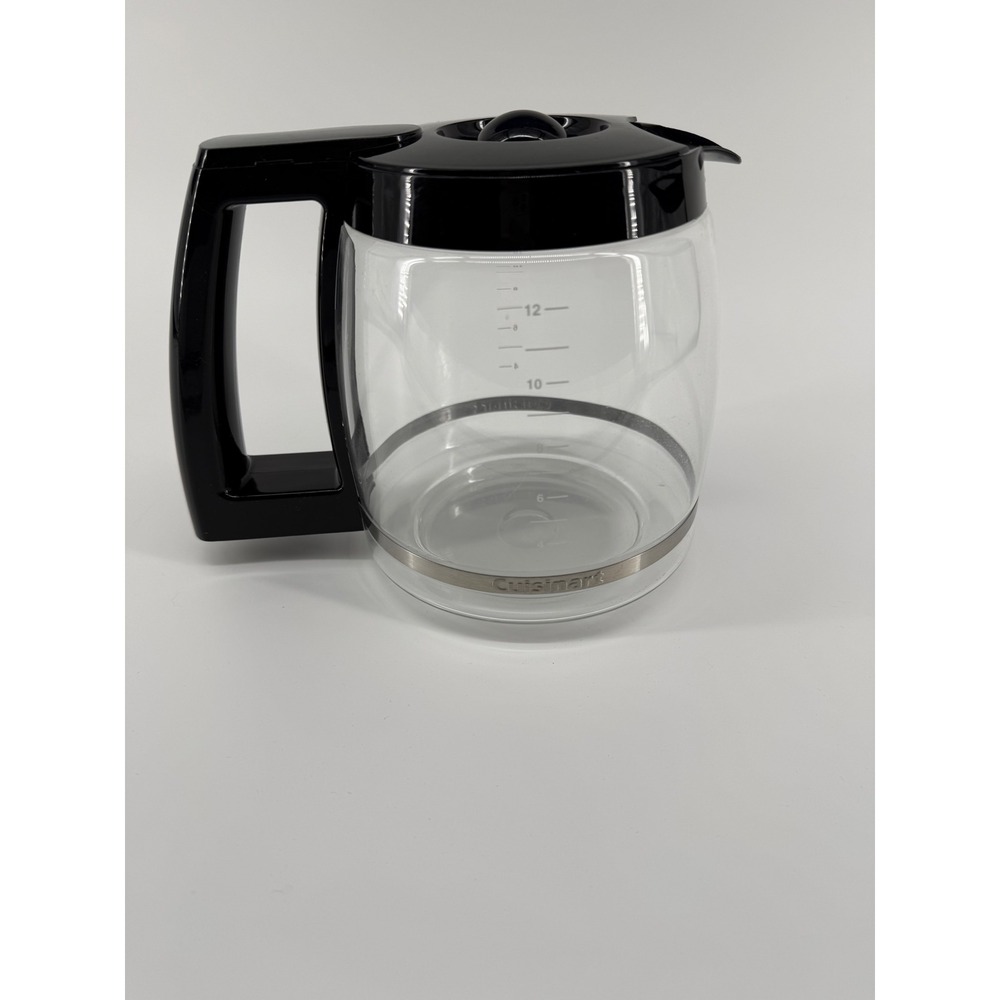 Cuisinart 12 Cup Replacement Glass Carafe Black Handle Lid Coffee Maker Part